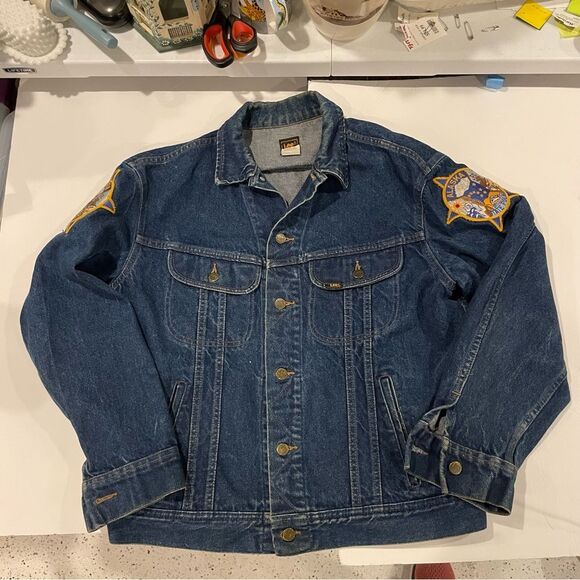 Vintage 70’s-80’s Lee Riders denim Alaska hit cop police biker jacket moto - Picture 7 of 7